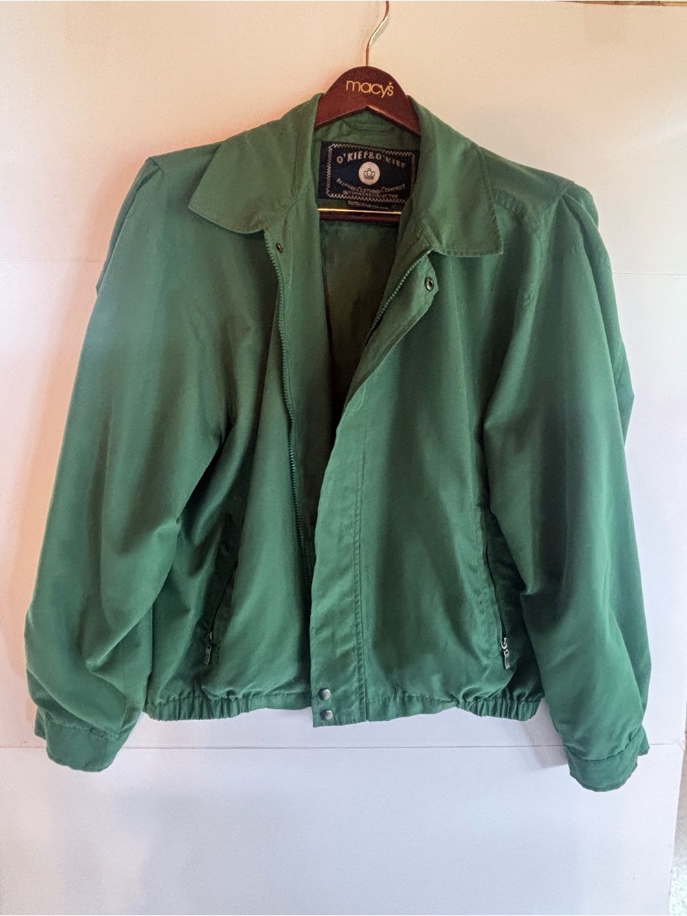 Vintage O’Kief & O'Kief Men's Green Point Collar Full Zip Relaxed Jacket XXL